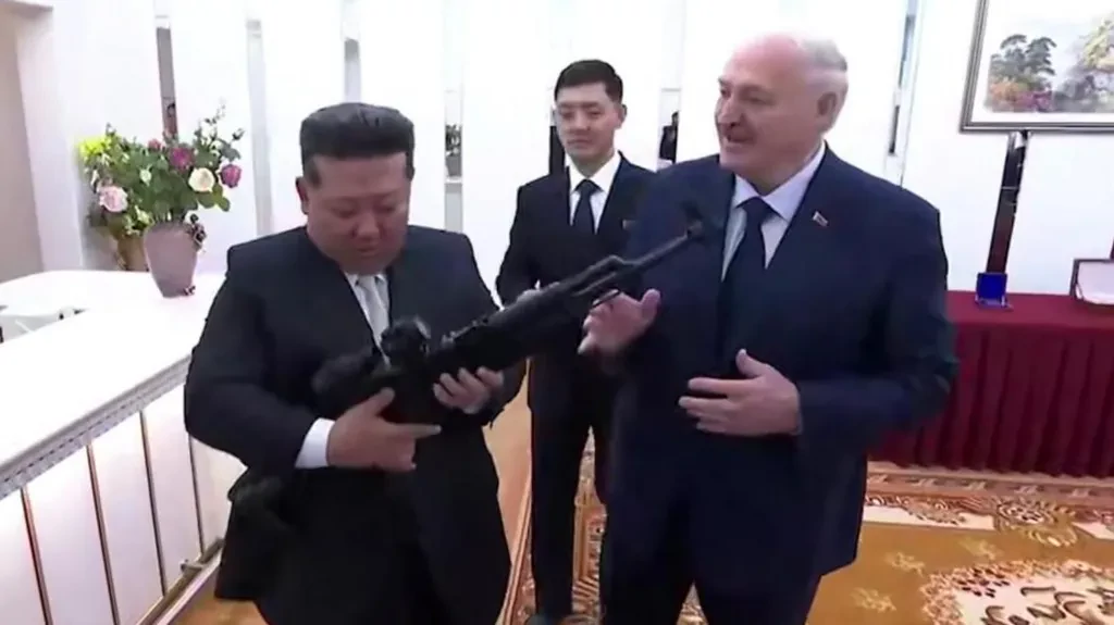 Belarusian President Lukashenko Gifts North Korean Leader Kim Jong Un an Assault Rifle