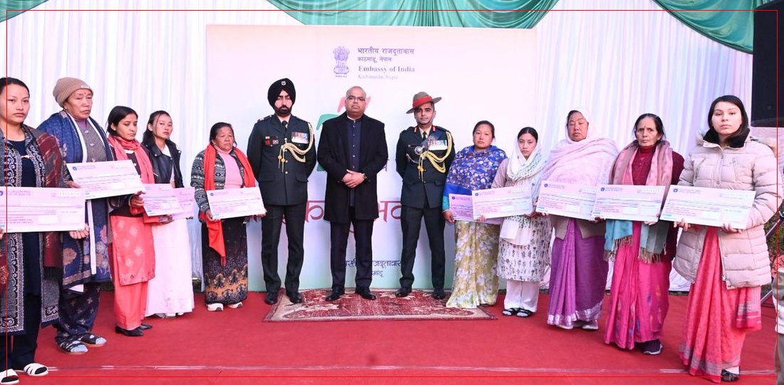   नेपालस्थित भारतीय राजदूतावासमा मनाइयाे गणतन्त्र दिवस