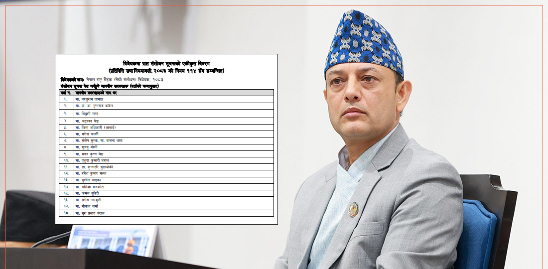 18 MPs Register 77 Amendments to Nepal Rastra Bank Bill