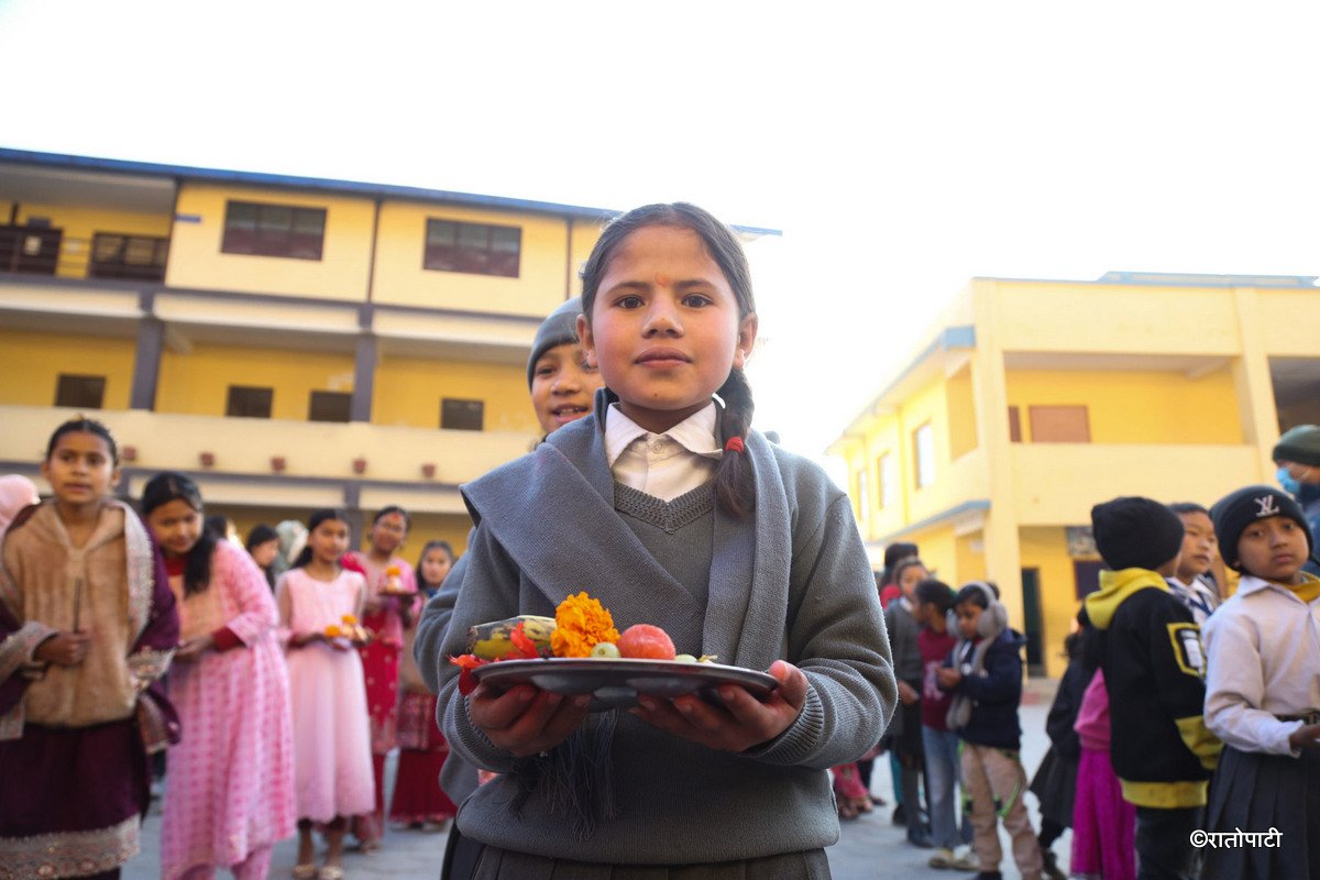 Saraswati puja- School -Nepal Photo libary1