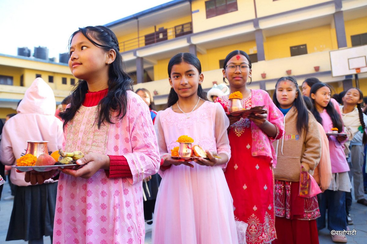 Saraswati puja- School -Nepal Photo libary2