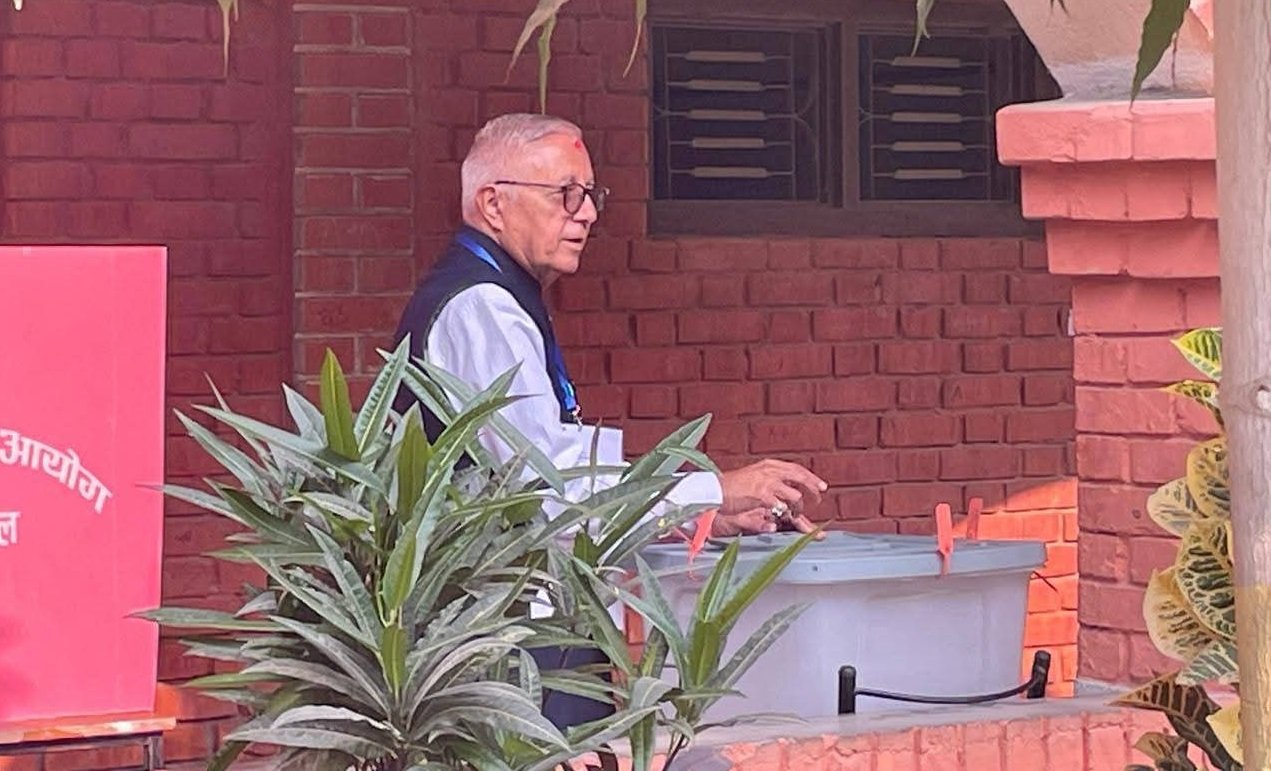 Nepali Congress Leader Shekhar Koirala Casts Vote in Morang