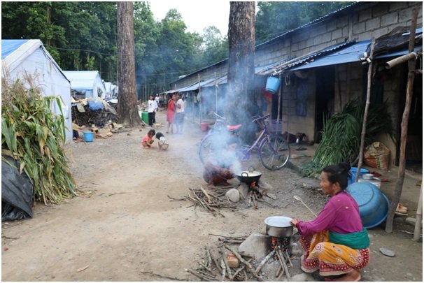 हुप्सेकोटका पहिरो विस्थापित अस्थायी शिविरमा