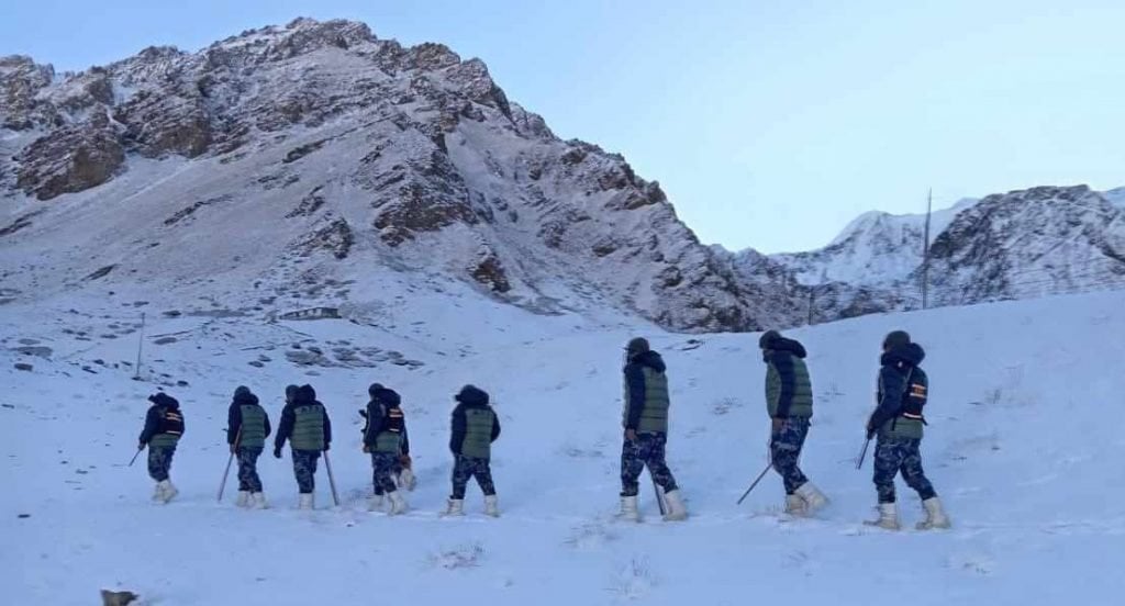 माइनस २६ डिग्री सेल्सियस चिसो सहेर सीमा सुरक्षा