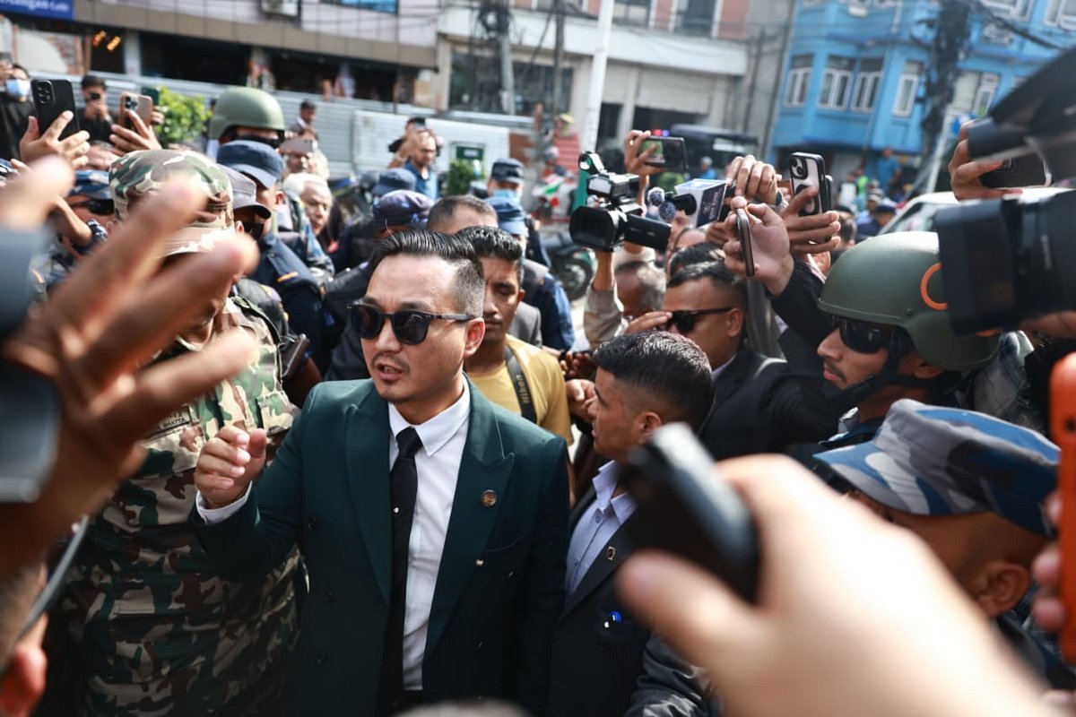 Home Minister Sudhan Gurung Visits Maitighar Protest