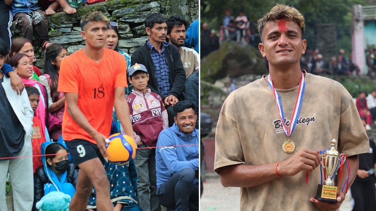 छोटो समयमै भलिबलमा सुरेन्द्रको छलाङ, खेल्ने शैली अनुसार दर्शकले राखिदिए उपनाम