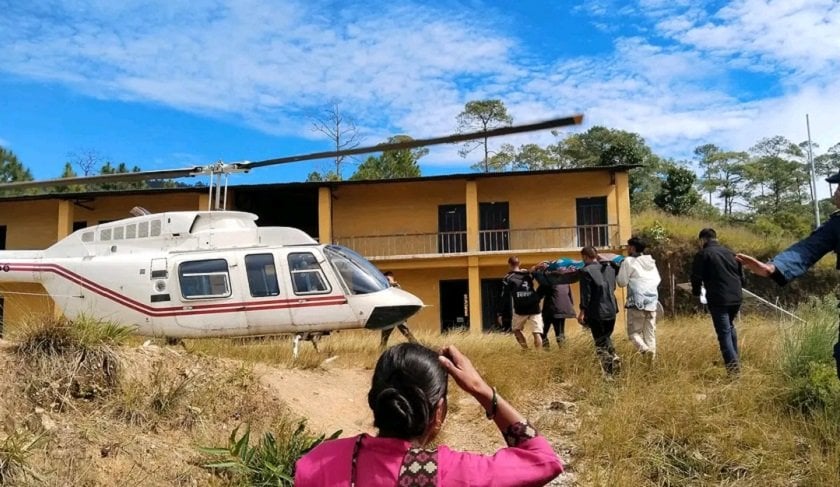 अछाममा सुत्केरीको हेलिकप्टरमार्फत उद्धार