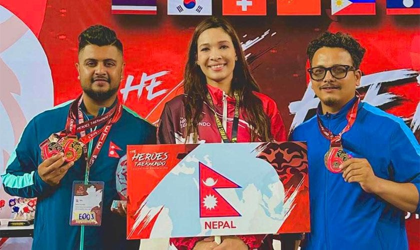 तेक्वान्दोमा नेपाललाई एक स्वर्ण र दुई रजत पदक