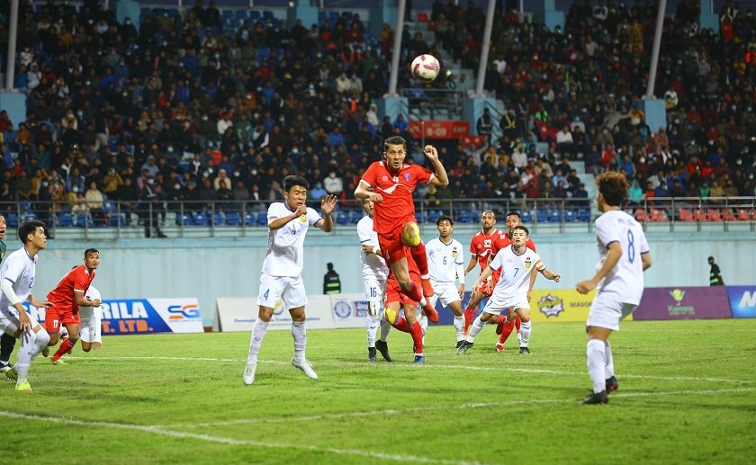 लाओस्बीविरुद्ध नेपाललाई पहिलो हाफमा १-०  गोलको अग्रता