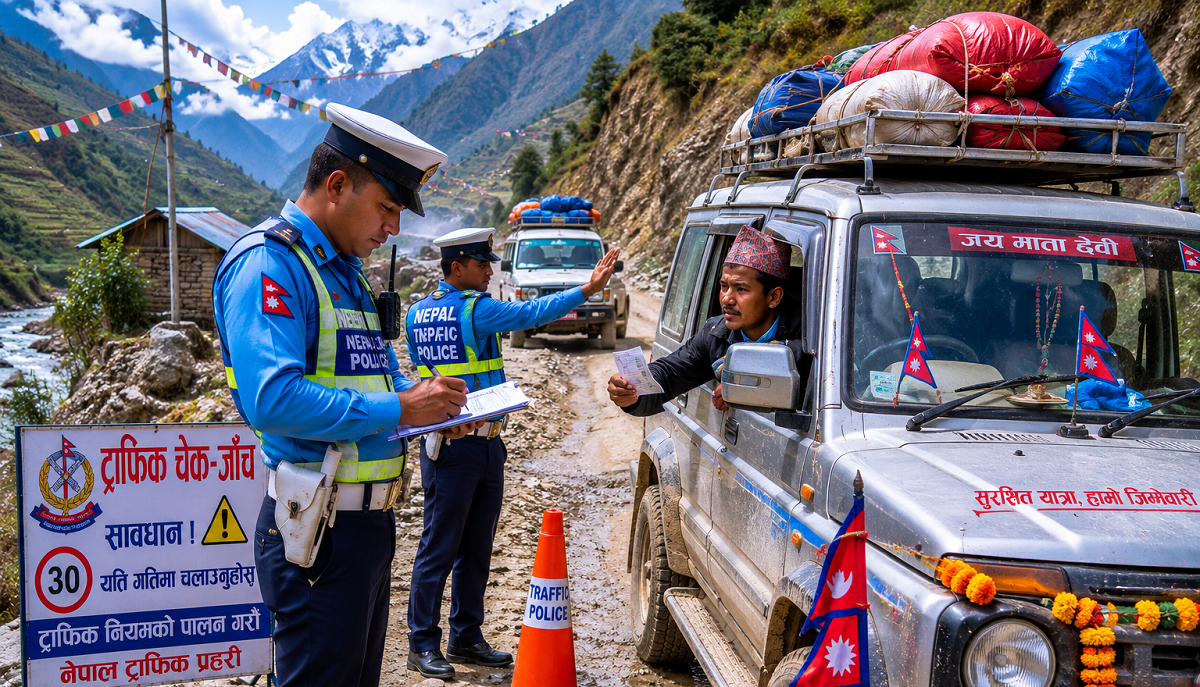 जुम्लामा ट्राफिक कारबाहीबाट आठ लाख १२ हजार राजस्व सङ्कलन