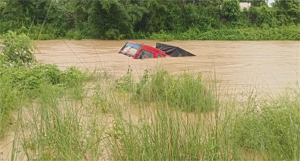 Truck Driver Injured as Floodwaters Sweep Vehicle in Hetauda