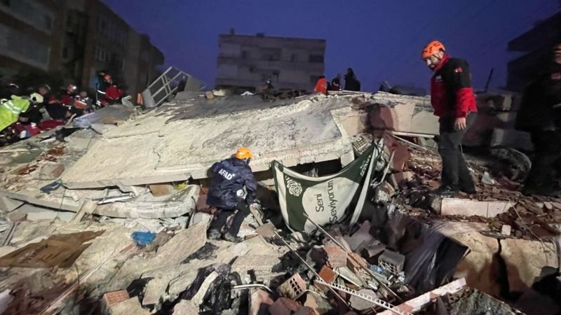 टर्की र सिरियामा भूकम्पबाट ज्यान गुमाउनेको सङ्ख्या ३ हजार ८ सय नाघ्यो