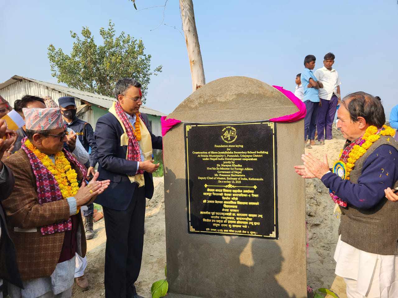 भारतद्वारा उदयपुर जिल्लामा उच्च प्रभाव सामुदायिक विकास परियोजनाको शिलान्यास