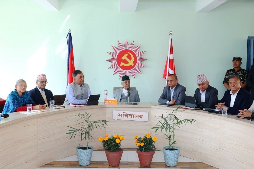 च्यासलमा एमाले सचिवालय बैठक जारी