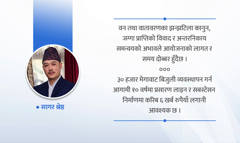   ‘३० हजार मेगावाटको लक्ष्य र प्रसारण लाइनका लागि पुरानै कानुन र शैलीले हुँदैन’
