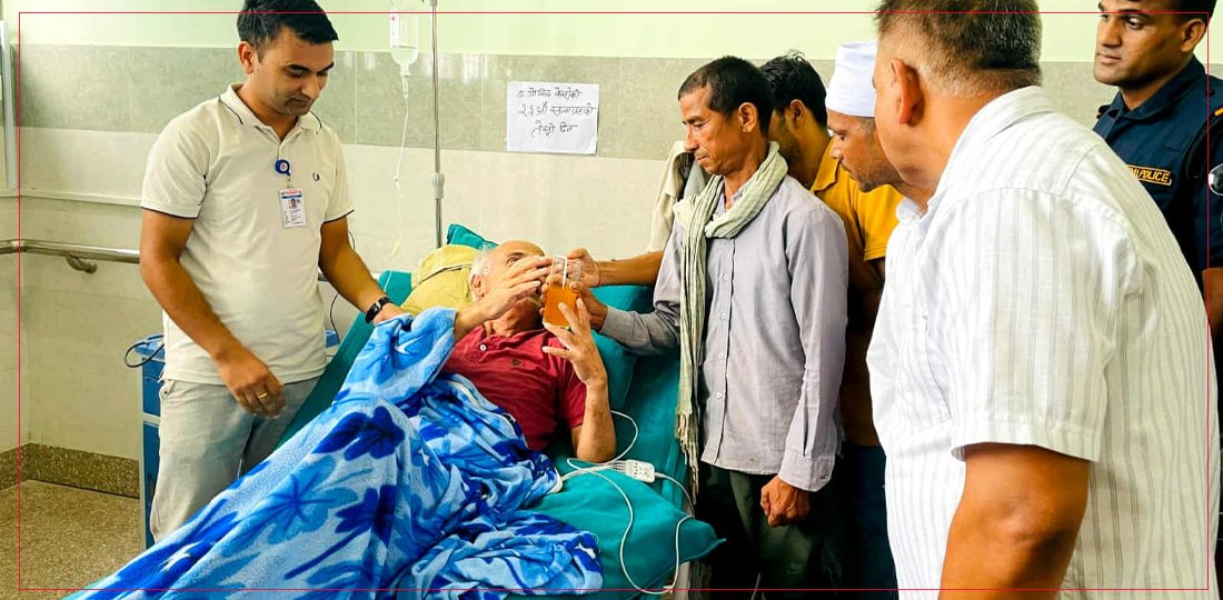 डा. गोविन्द केसीले सत्याग्रह तोडे, अस्पताल भर्ना