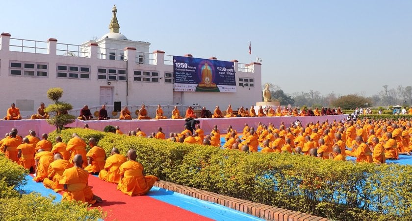 लुम्बिनीमा एकैपटक एक हजार दुई सय ५० अल्पकालीन भिक्षु