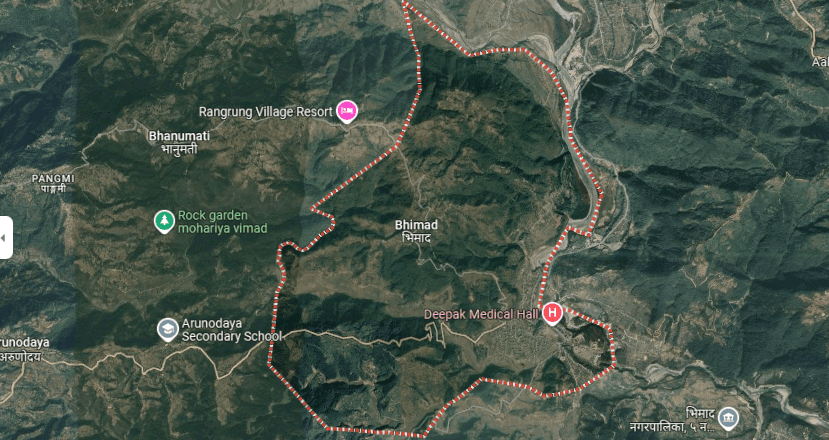 बाढीपहिरोबाट भीमादका एक सय ५० जना विस्थापित